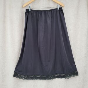 Sliperfection Black 1/2 Slip Skirt With lace trim
